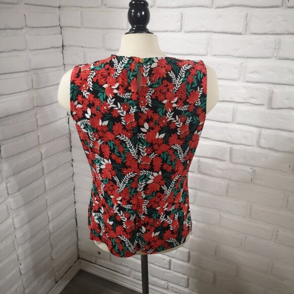 NWT Calvin Klein Ladies Size Medium Red Green Black & White Pattern Tank Top - Picture 2 of 12